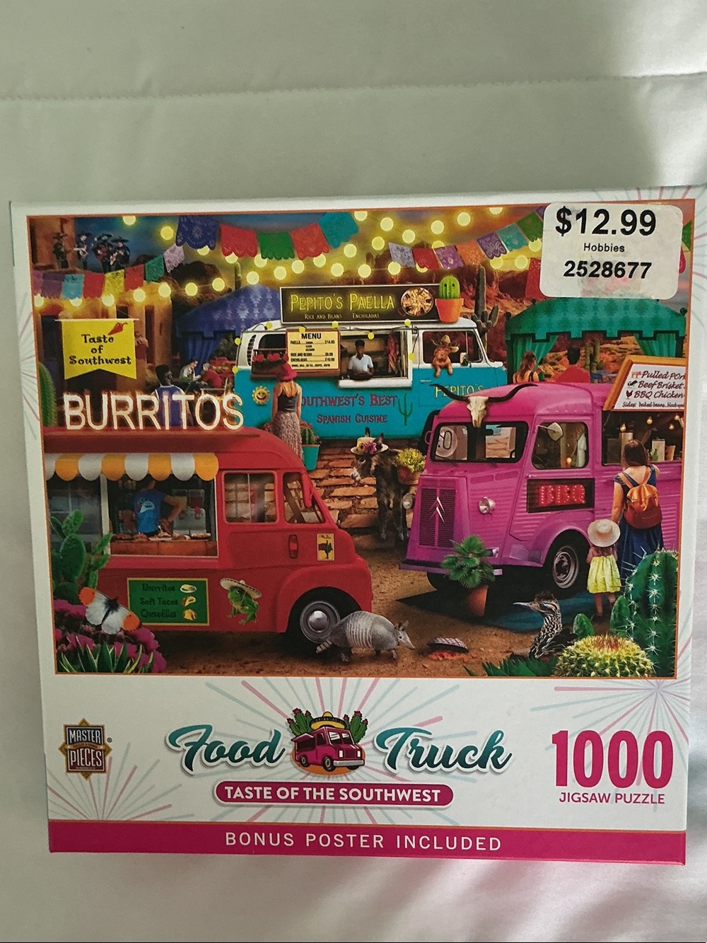 Master Pieces - 1000-Piece Food Truck Jigsaw Puzzle - Pink & Red Food Trucks